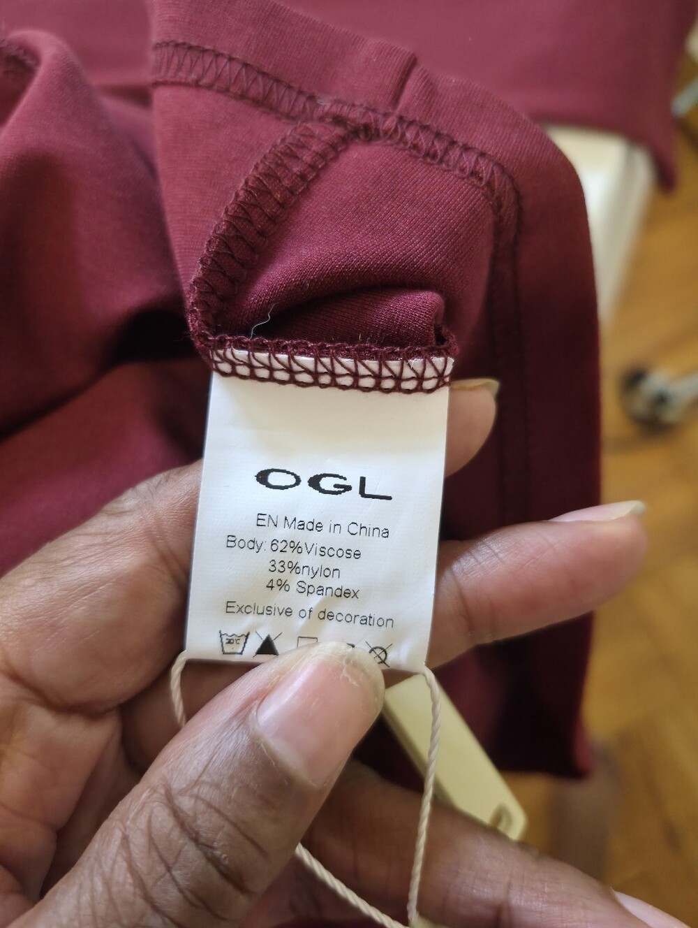 NWT-OGL Movement Women's Burgundy Square Neck Long Sleeve Mini Dress Size Medium - Picture 5 of 8